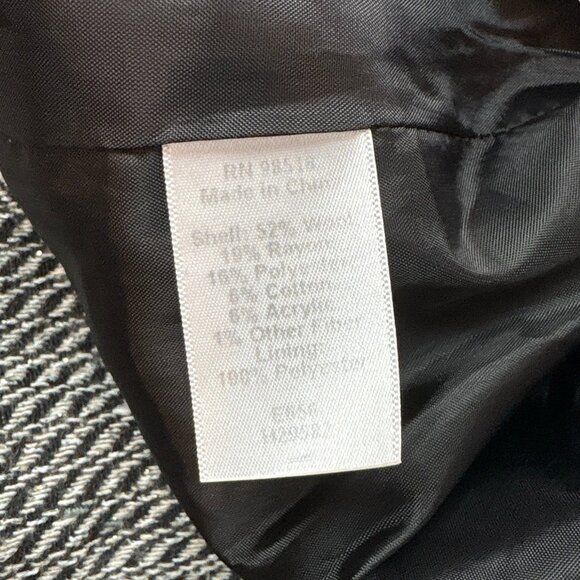 Coldwater Creek Wool Blend Tweed Herringbone Shimmer Metallic Jacket Gray Size L - Picture 9 of 10